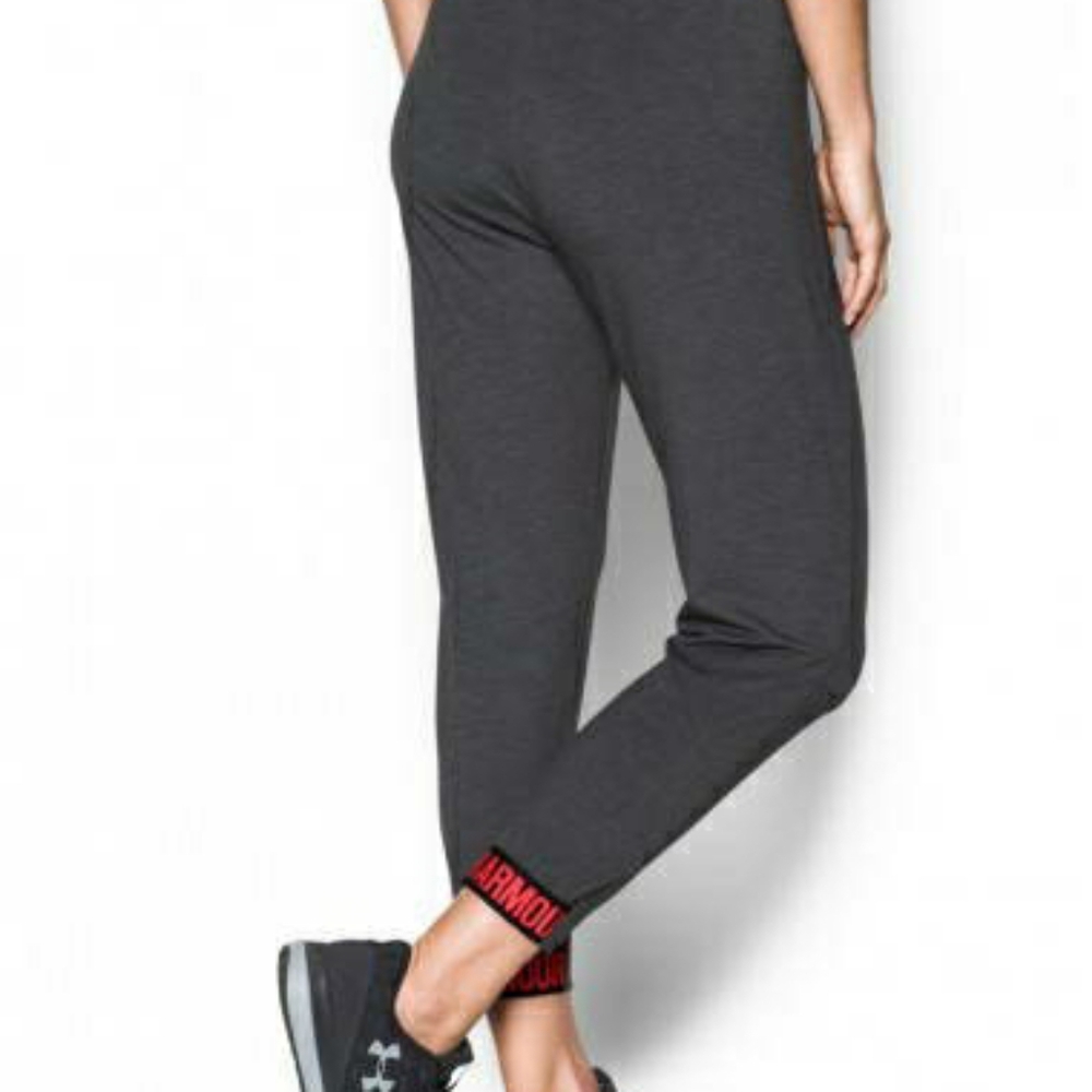 Under Armour Featherweight Fleece Crop Pants Women's Size Medium Gray - Picture 2 of 10